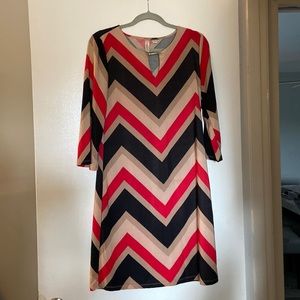 Red black tan a line dress size small macys